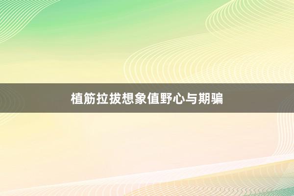 植筋拉拔想象值野心与期骗